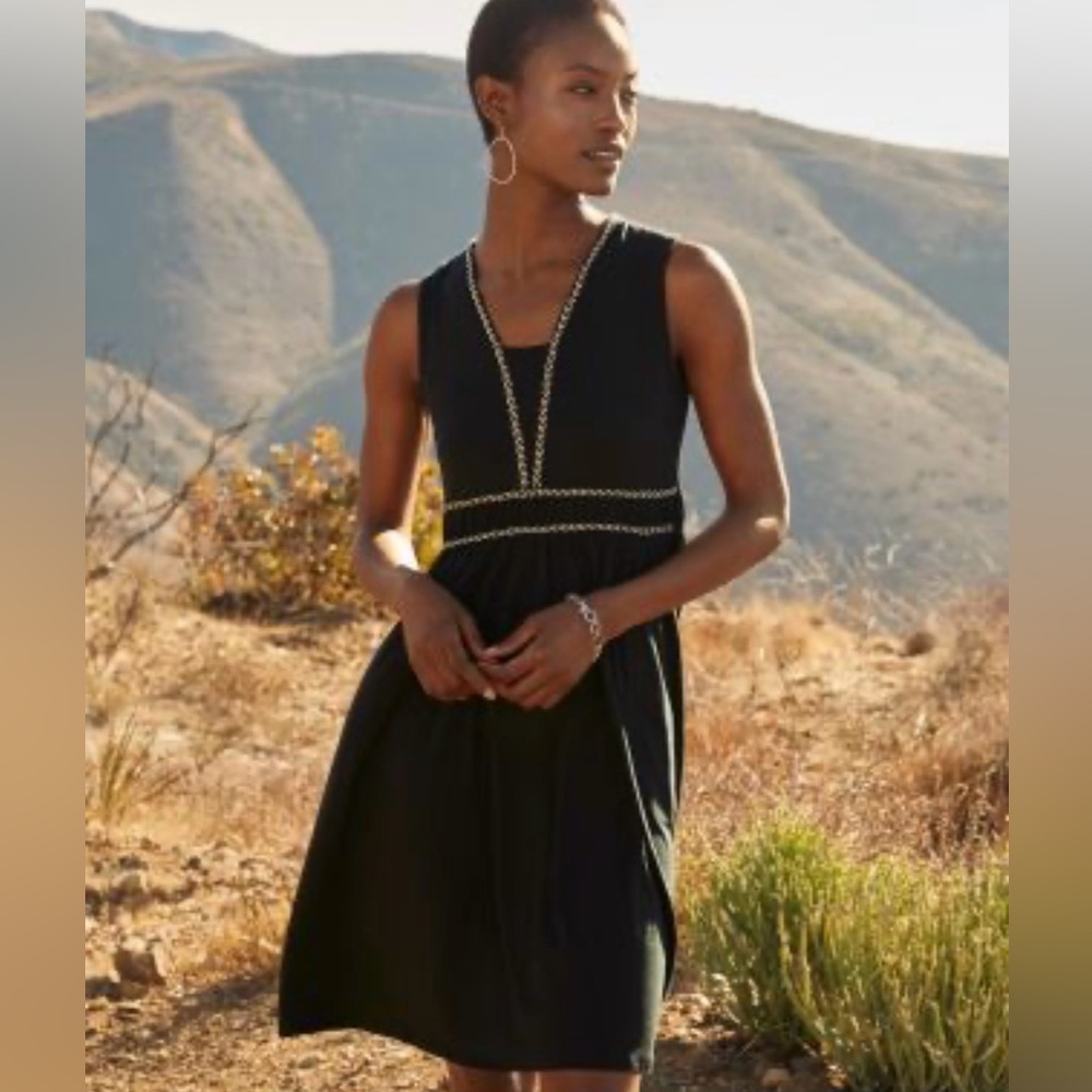 Garnet Hill Black Midi Dress